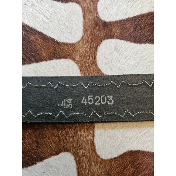 Vintage Brighton USA Heart Buckle Western Belt Silver Leather Black Sz L - Picture 4 of 6